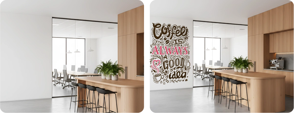 Office Pantry Wall | Plaster